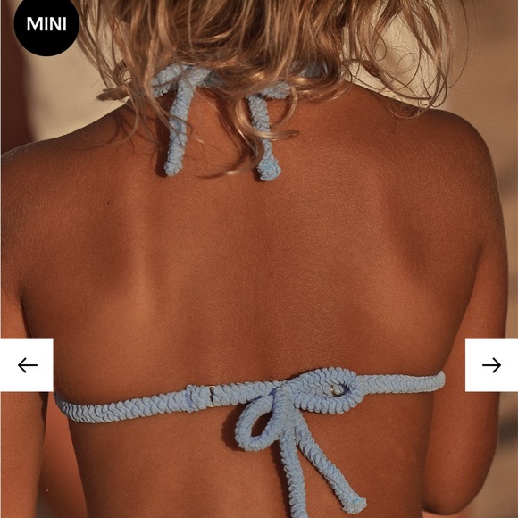 Monday Swimwear MINI Palma Top and Seychelles Bottom Bikini Set in Pool Crinkle - Picture 3 of 9